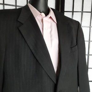 Hart Schaffner Marx Charcoal Grey Pinstripe Suit